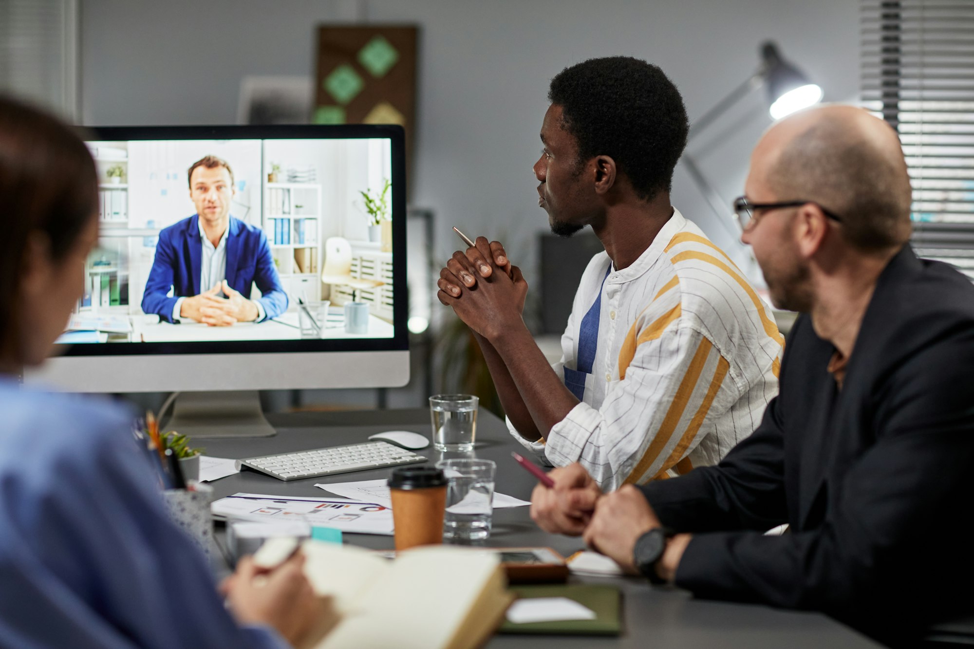 réunion avec un client en visio